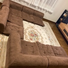 値下げしました！3人掛けフロアコーナーソファー×2点セット