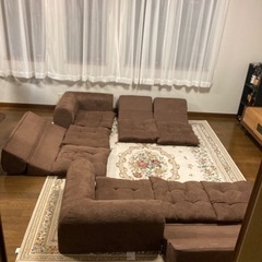 値下げしました！3人掛けフロアコーナーソファー×2点セット