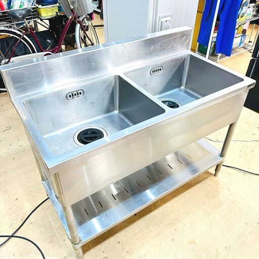 2/23【家具・家電複数購入で割引可】マルゼン シンク 2口 ステンレス 調理台