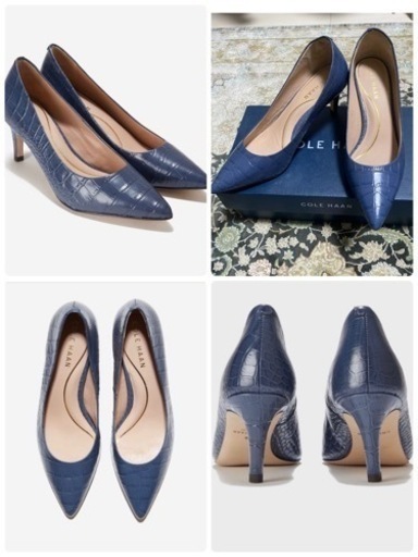 COLE HAAN ネイビー型押しパンプス　定価40,000円