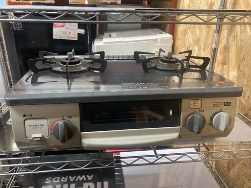 ☆中古￥9,000！大阪ガス　2口ガスコンロ　家電　2020年製　210-R113型　都市ガス用　【BB165】
