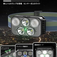 【新品・未使用】ヘッドライト USB充電式