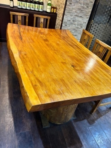 家具 ダイニングセット　一枚板