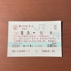 【引き取り決定】福島〜仙台 在来線 片道切符