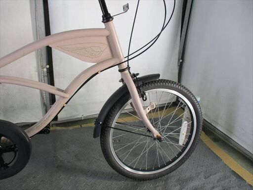 Ｄ325　★　12000円★　ミニベロ　クルーザー　アイボリー　6段変速付き中古自転車 【20インチ 】 D325 ☆ 12000円☆ ミニベロ クルーザー アイボリー 6段変速付き中古