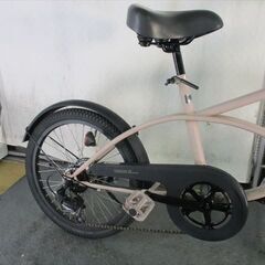 D325 ☆ 12000円☆ ミニベロ クルーザー アイボリー 6段変速付き中古
