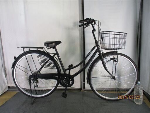 D330　★限定特価★ 中古自転車 【27インチ　軽快車　ブラック　6段　LEDオートライト 】