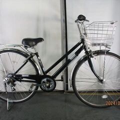 D338　★限定特価★ 中古自転車 丸石　フォーメーション　ブラック【27インチ　軽快車　6段　LEDオートライト 】