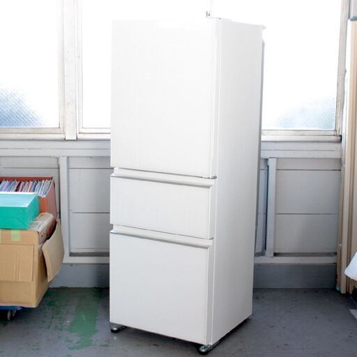 T763) ☆良品☆ 三菱 3ドア 330L 2022年製 MR-CG33H 右開き ガラストップ 出し入れしやすいロータイプ MITSUBISHI ノンフロン冷凍冷蔵庫