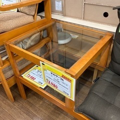 【カリモク家具】　サイドテーブル　ガラステーブル　（B2-95）