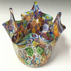 ミルフィオリ吹きガラス 花瓶 花器 ベネチアングラス ミルフィオリ吹きガラス 花瓶 花器 ベネチアングラス Amazon.co.jp