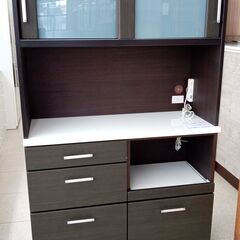 ★ジモティ割あり★ ニトリ レンジボード ブラウン H180×D40×W104 クリーニング済み TJ4347 ☆ジモティ割あり☆ ニトリ レンジボード ブラウン H180×D40×W104