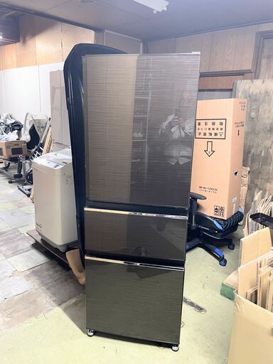 三菱 大型冷蔵庫 3ドア 330L 2020年製 MR-CX33F-BR ノンフロン ブラウン 300Lクラス 自動製氷 右開き