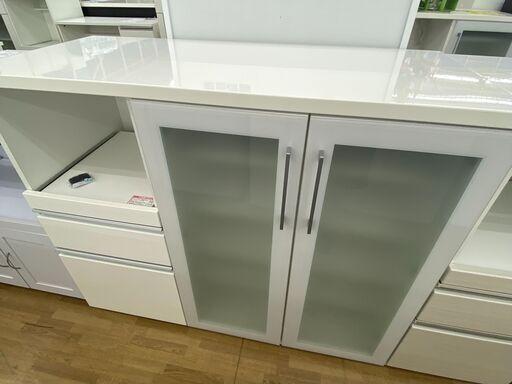 【ドリーム川西店御来店限定】 ニトリ キッチンボード ホワイト H1010×W1198×D506 クリーニング済み 【25001239255600079】