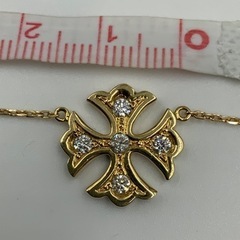 K18 18金 ダイヤモンドクロス ネックレス 5.4g 約45cm