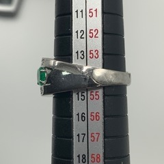 K18WG 18金 ホワイトゴールド エメラルド ダイヤモンド 指輪 7.1g 約14号