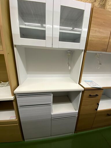【ドリーム川西店御来店限定】 山清工業 2枚扉オープンボード ホワイト H1804×W791×D423 クリーニング済み 【2001245255600550】