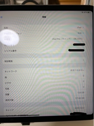 iPad pro 11インチ (第2世代) 128GB セルラーモデル