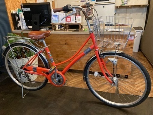 前後タイヤ・後輪チューブ新品！】LEDオートライト 6段変速 26インチ