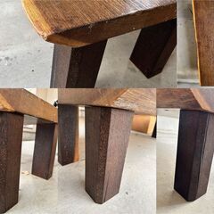高級 ウェンジ 座卓 58cm×152cm中古無垢 一枚板ダイニングテーブル 座卓