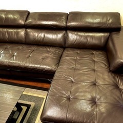 本革 カウチ ソファ ブラウン 高級品質