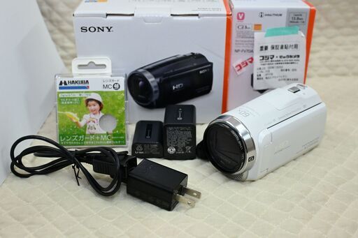 ★★ほぼ新品予備バッテリー付き　◆ソニー ビデオカメラHDR-CX675 32GB 光学30倍 ホワイト Handycam★★