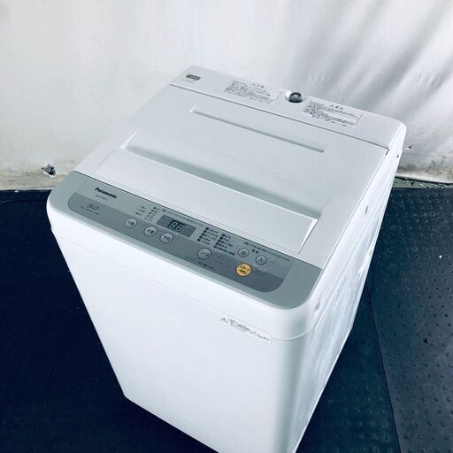 ID:sg217301 パナソニック Panasonic 洗濯機 一人暮らし 中古 2018年製 全自動洗濯機 5.0kg シルバー 送風 乾燥機能付き NA-F50B11  【リユース品：状態A】【送料無料】【設置費用無料】