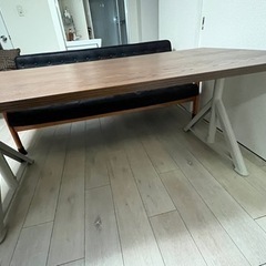 昇降式ダイニングテーブル　ソファ　2点セット