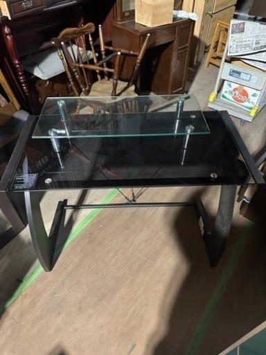 ガラスのPCオフィスデスク　良品！