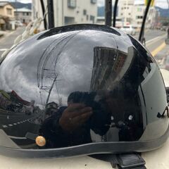 中古ヘルメット　半ヘル　ダックテールタイプ　黒　フリーサイズ