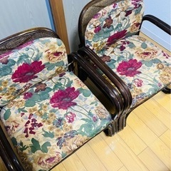 【無料】籐の椅子2脚ペアセット