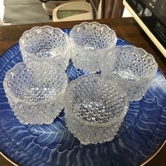 大皿30ｾﾝﾁと切り子の小鉢