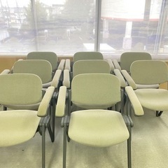 値下げしました！　全4脚　グレー　肘付き事務椅子　肘付き会議椅子