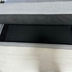 大幅値下げ　モダンデコ　ソファーベッド　美品　グレー　収納付き　コーナーソファー　カウチソファー　おしゃれ　二人掛けソファー 三人掛けソファー 2.5人掛けソファー ファブリックソファー l字ソファー 収納ソファー ソファベット 一人暮らし 布張り オットマン付き スツール