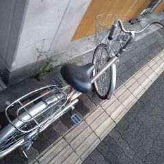 美品☆24吋 ファミリーサイクル(U型) 変速なし/LEDオート/ベージュ