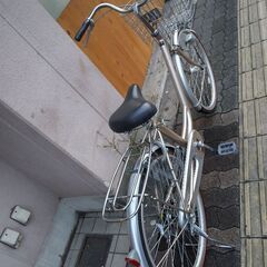 美品☆24吋 ファミリーサイクル(U型) 変速なし/LEDオート/ベージュ