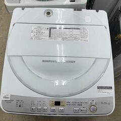 J5056　★新生活応援セール実施中★6ヶ月保証付き　SHARP　シャープ 6.0KG　洗濯機　ES-GE6C　2019年製 動作確認、クリーニング済み　【リユースのサカイ柏店】