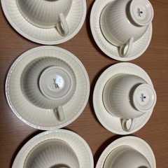 3/16更新　ウェッジウッド　カップ＆ソーサー　黒壺バックスタンプ　6客セット