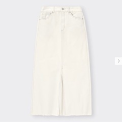 GU 美品 デニムスリットナローロングスカート(丈標準89～96cm)