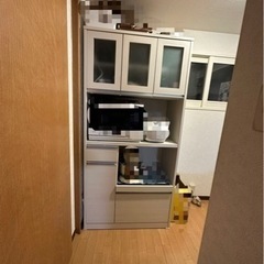 キッチンボード 食器棚 レンジボード 収納 ホワイト 