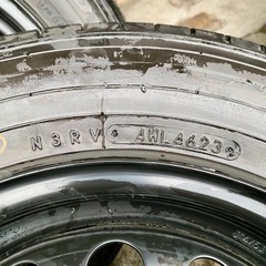 バリ山 14×5J スチールホイール 155/80R14 トーヨータイヤ H11 2023年製造 約1000Km走行 4穴 鉄ホイール 鉄チン ライトトラックタイヤ