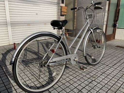 【27インチ自転車】オートライト付　変速なし　前後タイヤ、チェーン、前カゴ、鍵新品❗️スペアキーあり　若林自転車　浜大津店　SALE中❗️ 27インチ自転車】オートライト付 変速なし 前後タイヤ、チェーン、前