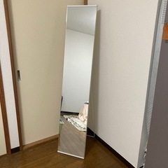 【値下げ】美品シンプル全身鏡　飛散防止加工　壁掛け　スタンドミラー