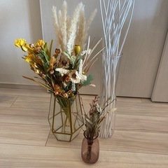 【値下げしました】花瓶とドライフラワー風の造花