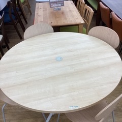 KB-78【新入荷 リサイクル品】ラウンドテーブル5点セット ナチュラル