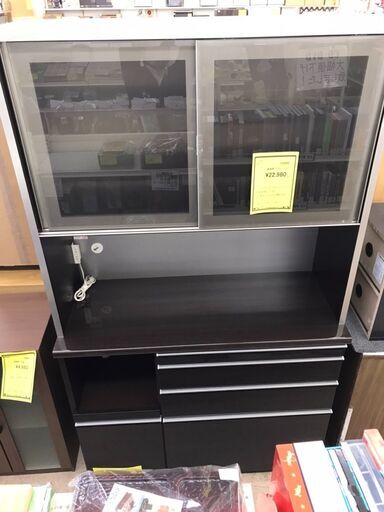 【374】食器棚 ブラウン 横118cm×奥行49cm×高さ202cm