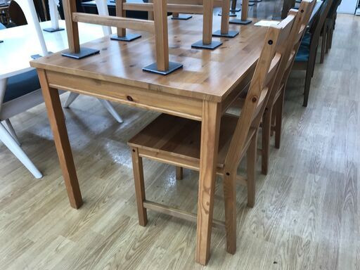 ☆ジモティ割あり☆ IKEA 4人用ダイニングセット ブラウン H74×W118 