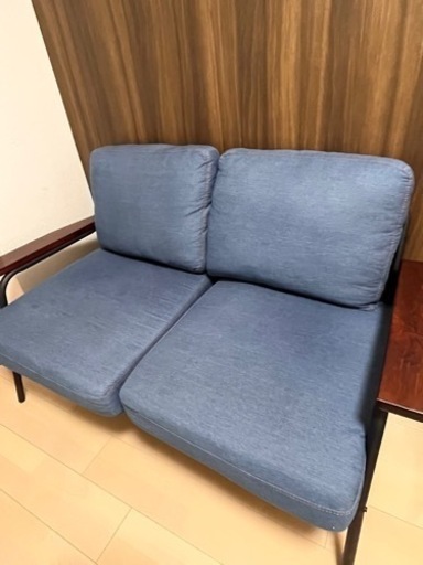 デニムブルーコンパクトソファ