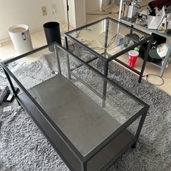IKEA ガラステーブル譲ります　ネストテーブル