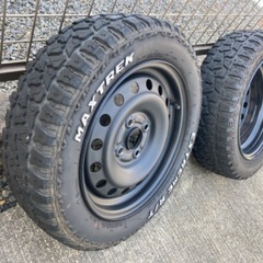 165/65R14 鉄チン付き ホワイトレター 4本